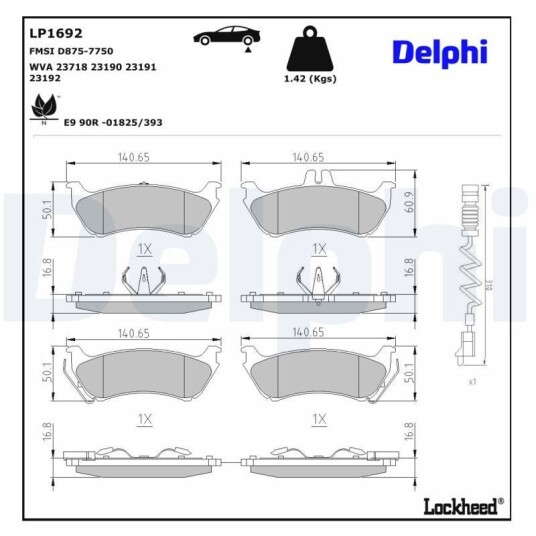 Bremseklosser DELPHI LP1692