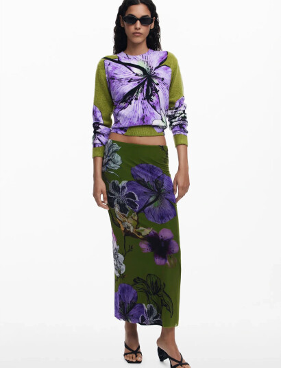 Desigual Tulleflowers - Green - XS
