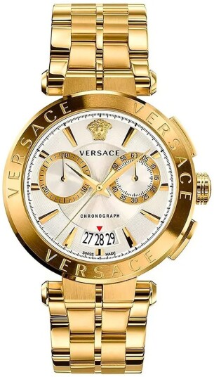 Versace Herreklokke VE1D01920 Aion Sølvfarget/Gulltonet stål Ø45 mm Versace Herreklokke VE1D01920 Aion Sølvfarget/Gulltonet stål Ø45 mm