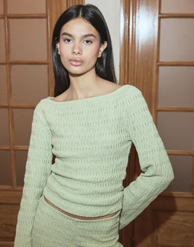 Nelly   Grønn   Elegant Structure Ls Top