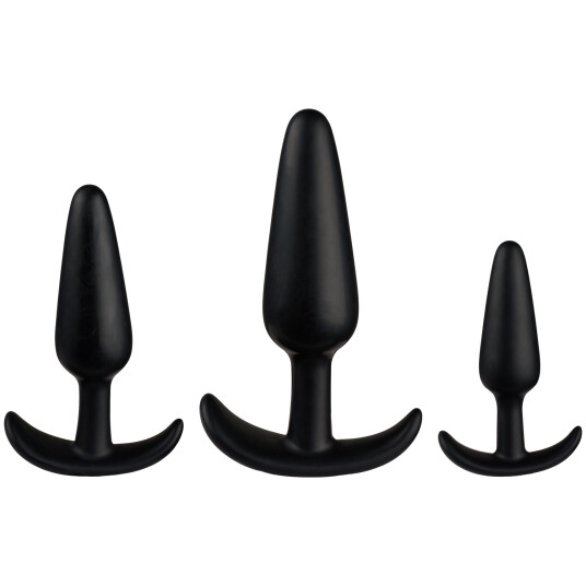 Doc Johnson Merci Tush Trainer 3-delt Sett i Silikon - Black Doc Johnson Merci Tush Trainer 3-delt Sett i Silikon - Black
