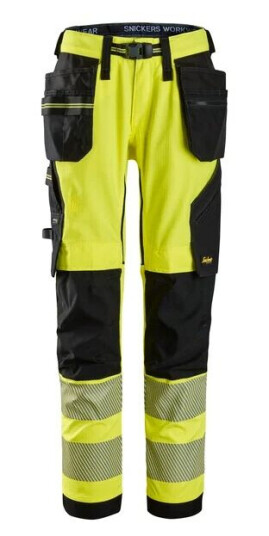 Snickers Workwear Bukse 6943 Kl2 Hl Gul/sor Str: 52 Snickers Workwear