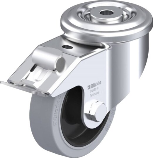 Blickle 756818 Lkr-Poev 100R-Fi-Sg Styrehjul Med Brems, Hjuldiameter: 100 Mm, Bæreevne (Maks.): 200 Kg – 1 Stk