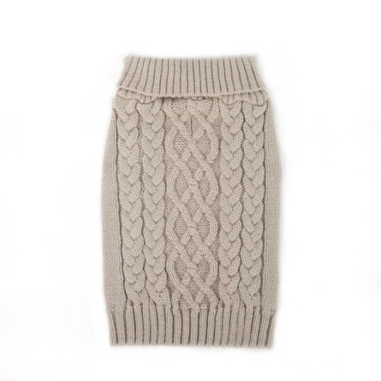 Beige Strikket Hundegenser