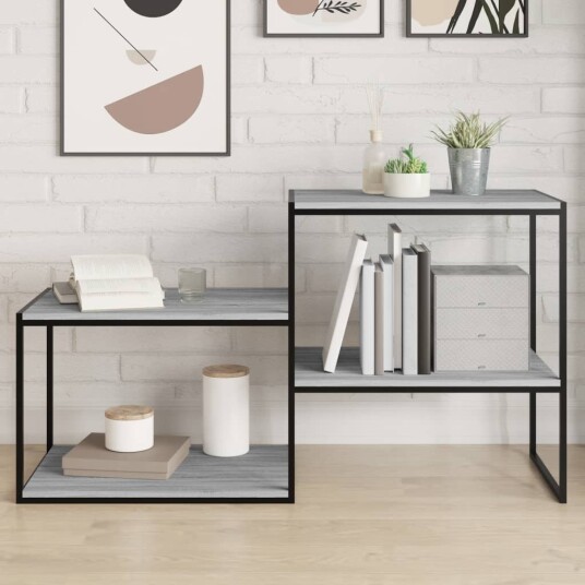 Vegghyller 4 stk grå sonoma 60x50x1,5 cm konstruert tre 8721012209381