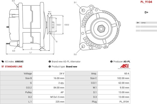 AS PL A9654S Dynamo AS PL A9654S Dynamo
