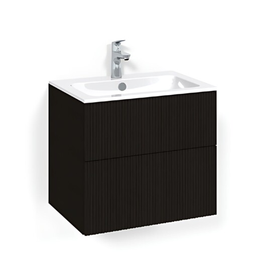 Macro Design Crown Line Servantskap 2 Skuff - med Light Servant Svart eik / 60cm 14