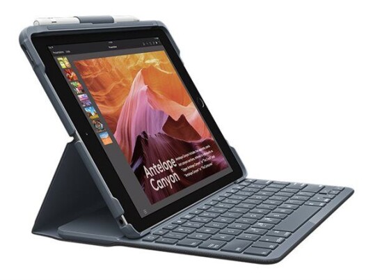 Logitech Slim Folio - tastatur og folioveske - QWERTZ - Tysk - grafitt Inn-enhet