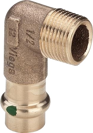Viega Sanpress Vinkel ½" X15mm 90 Grader ,Af Rødgods Sc-Contur Muffe/Nippel