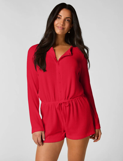 Hunkemöller Onesie Short Jersey Rib - Red - XS Hunkemöller Onesie Short Jersey Rib - Red - XS