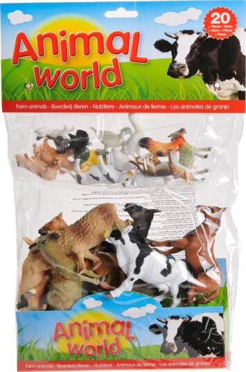 Johntoys Animal World Bondegårdsdyr Lekefigurer - 3+ År - 20 Deler