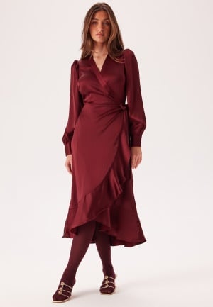 Object Collectors Item Objsateen Wrap Dress Cabernet 34