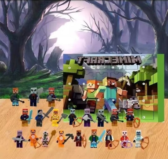 Het 2025 Adventskalender Minecraft 24 Dagers Nedtellingskalender Adventskalender Overraskelsesgave til Barn