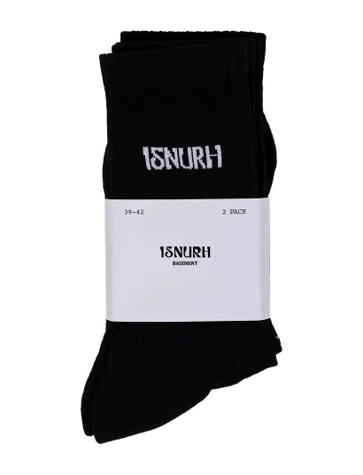 Isnurh Isnurh Basement Socks 2Pack - Black - 42-46