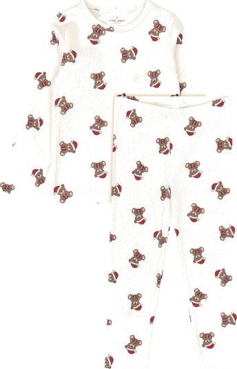 The New Tnstholiday Teddy Rib Night Set   GARDENIA AOP   98