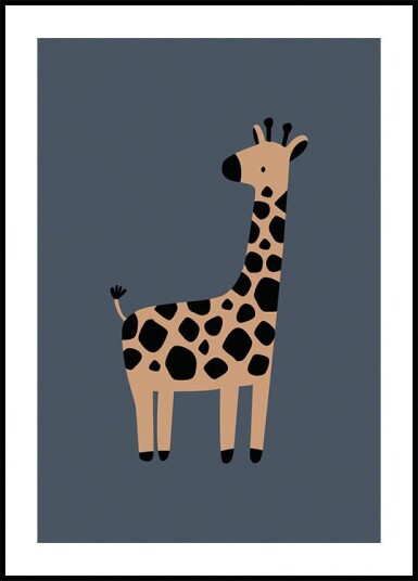 Cute Giraffe Ilustration Plakat Plakat / 40x50cm