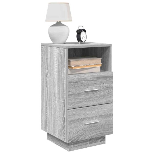  Nattbord 2 stk med 2 skuffer grå sonoma 36x36x68 cm 8721158574688