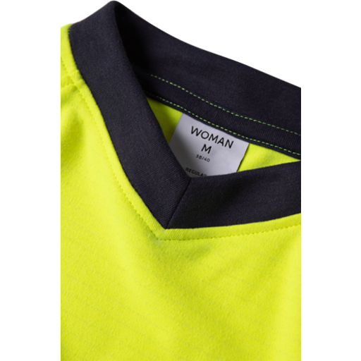 Fristads T-Shirt Dam Flam Kl 1 7108 Tfl Varselgul/marinblå 4xl