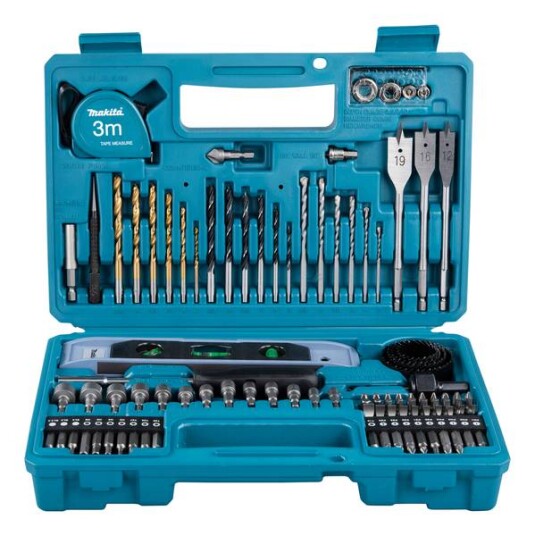 Makita E-10730 Bor- og Bitssett 120 Deler for Metall, Tre og Murstein Makita E-10730 Bor- og Bitssett 120 Deler for Metall, Tre og Murstein