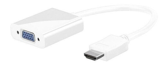 Pro HDMI til VGA Adapter med 3,5 mm Stereo Minijack - Hvit
