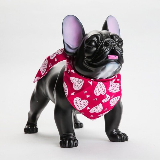 Halstørkle Bandana Hund-Katt Hjertemønster Rød