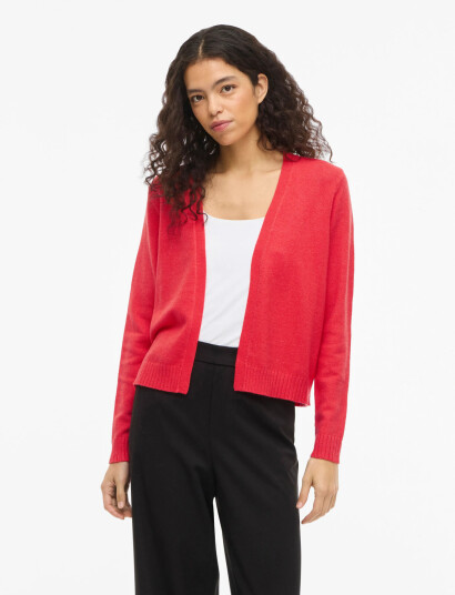 Vila Viril Short L/S Knit Cardigan Noos Red L Vila Viril Short L/S Knit Cardigan Noos Red L