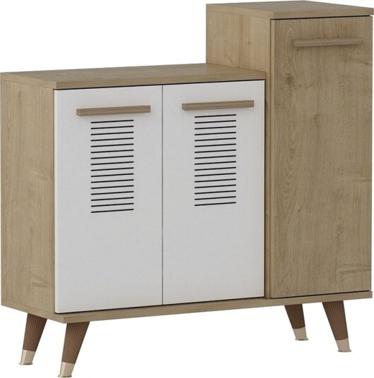 Asimo Skohylle Garderobe 90x90,6 cm Brun/Hvit - Hanah Home