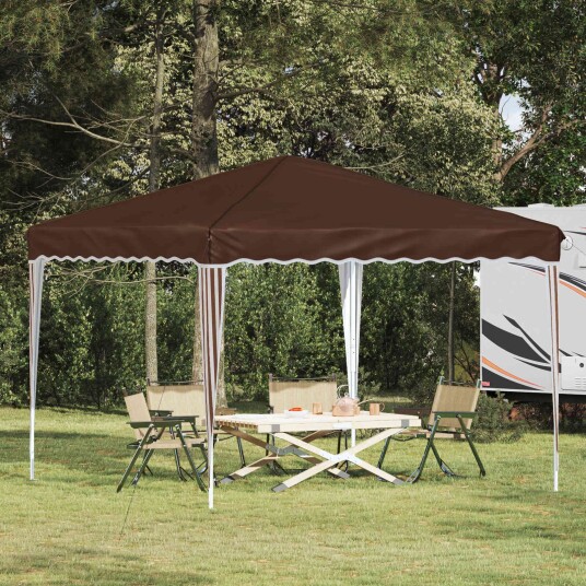 vidaXL Pop-up Festtelt 288 x 288 x 245 cm Brun Oxford Stoff
