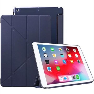 iPad 10.2 2019/2020/2021 Origami Stand Folio-etui Mørkeblå