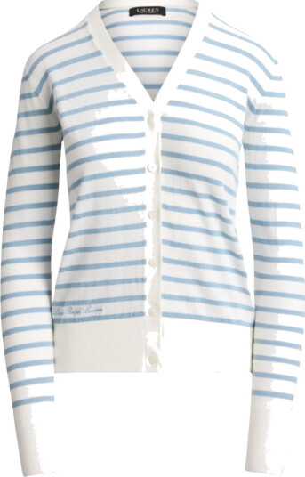 Lauren Ralph Lauren Kardigan Superfine Cotton Blå