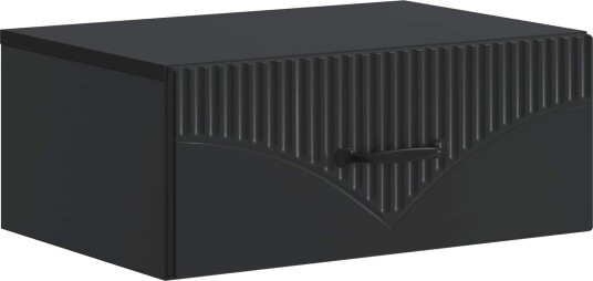  Vegghengt Nattbord Svart 49 x 34,5 x 20 cm Konstruert tre