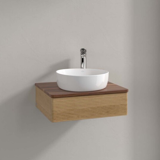 Villeroy & Boch  Antao Servantskap med 1 skuff 60x50x19 cm m/lys Eik/Valnøtt