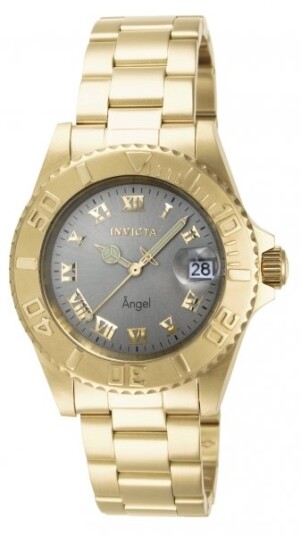 Invicta Dameklokke 14366 Angel Grå/Gulltonet stål Ø40 mm Invicta Dameklokke 14366 Angel Grå/Gulltonet stål Ø40 mm