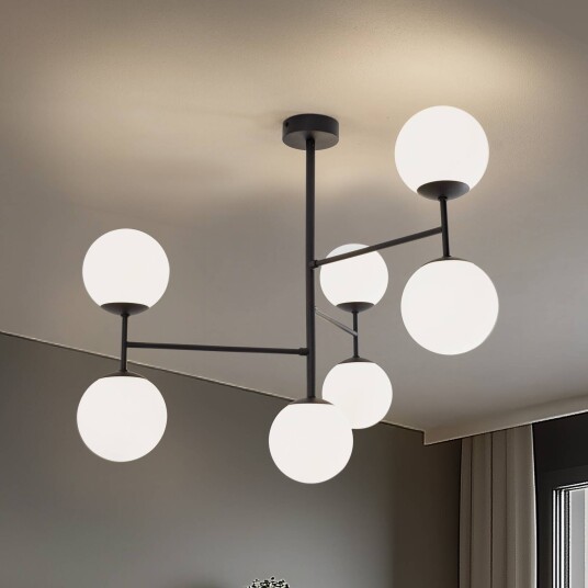 Taklampe Korek Domiluce dimbar Hvit / opal Stue / spisestue Glass Moderne