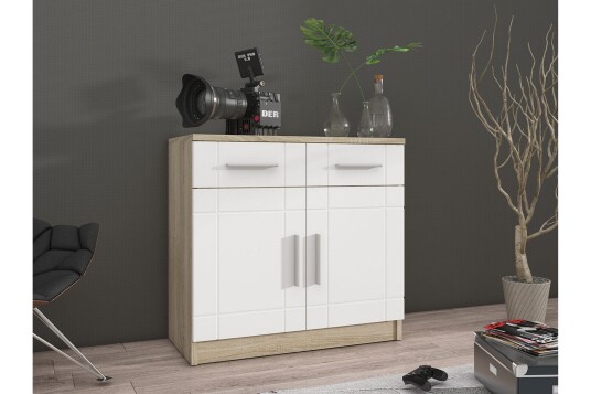 Kommode Carvin 37x69 cm Hvit/Natur Kommode Carvin 37x69 cm Hvit/Natur