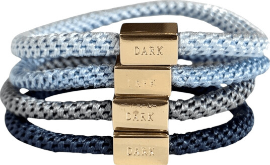 DARK Fat Hair Ties Thin Combo Blue Mix 4pcs