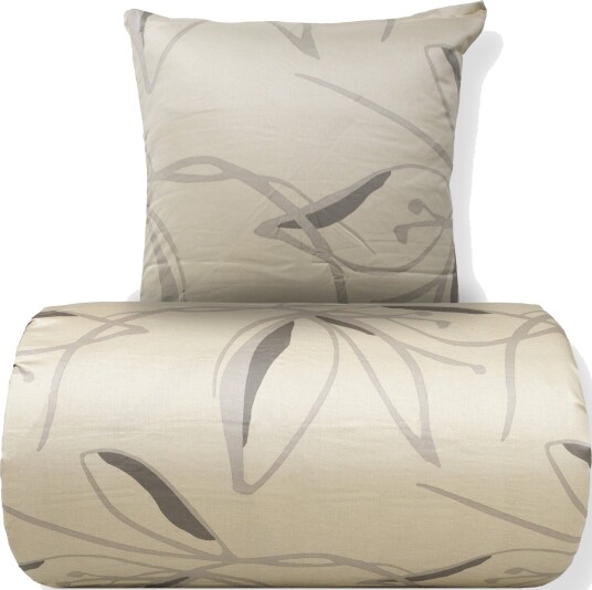 By Borg Sengetøy   100% bomullssatin   Iris   Beige blomsterprint