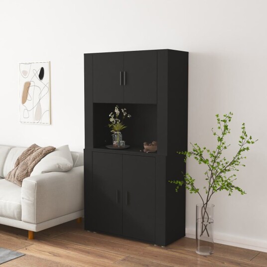 Highboard svart konstruert tre 8720845822811