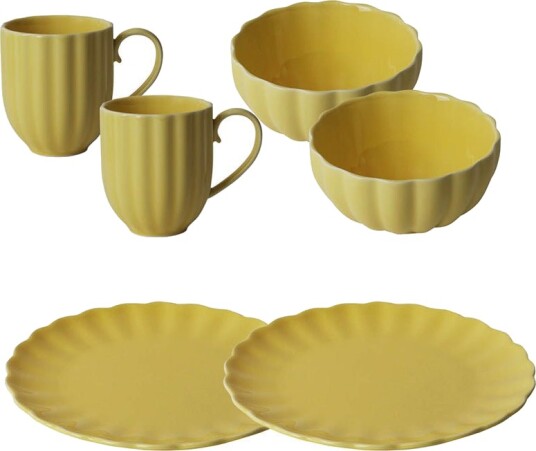 Nova Lilly Frokostservise Gul Til 2 Personer Nova Lilly Frokostservise Gul Til 2 Personer