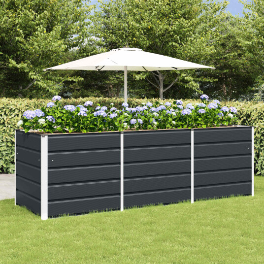 vidaXL Plantekassed Antrasitt 240 x 80 x 75 cm Stål vidaXL Plantekassed Antrasitt 240 x 80 x 75 cm Stål