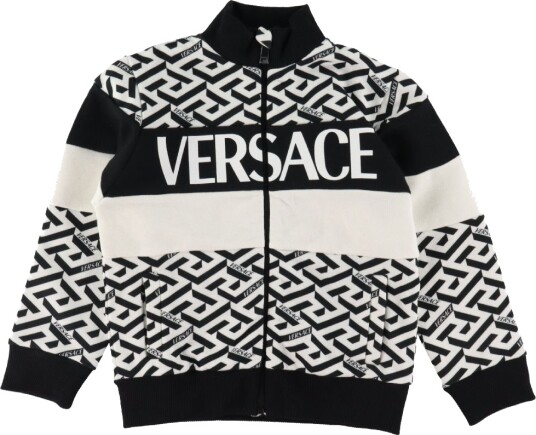 Versace Cardigan Hvit m. Svart Versace 10 år 140 Cardigan