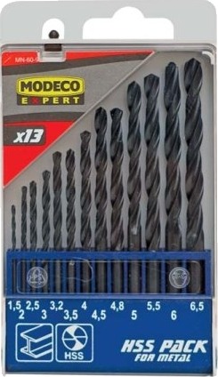 Wiertlo Do Metalu Modeco Hss Walcowe 1,5 2 4,5 4 5,5 5 4,8 3 2,5 3,5 6 3,2 6,5 Mm Sett (Mn-60-932)