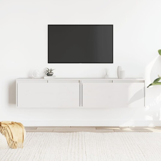 vidaXL Veggskap 2 stk hvit 80x30x35 cm heltre furu vidaXL Veggskap 2 stk hvit 80x30x35 cm heltre furu