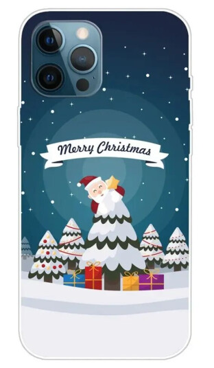 INCOVER iPhone 15 Pro Fleksibelt Plast Jul Deksel - Merry Christmas - Julenissen i Juletreet INCOVER iPhone 15 Pro Fleksibelt Plast Jul Deksel - Merry Christmas - Julenissen i Juletreet