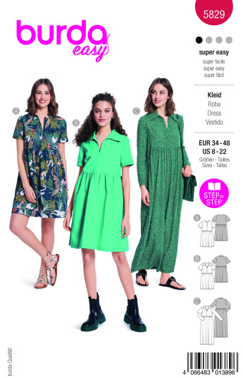 Burda 5829 - Bluse EUR: 34-48, US: 8-22