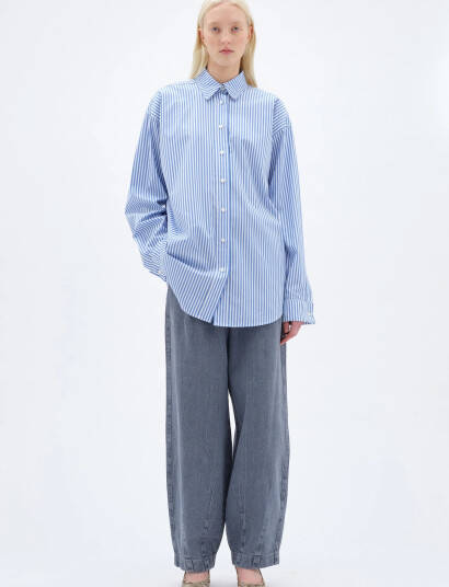 REMAIN Birger Christensen Oversize Shirt   Blue   34