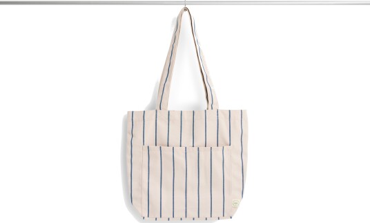 Outdoor Market Tote Bag Medium Beige With Blue Stripe Outdoor Market Tote Bag Medium Beige With Blue Stripe