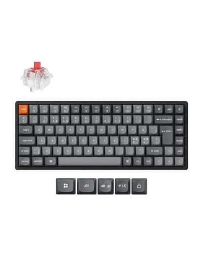 Keychron K2 MAX Trådløst Mekanisk Tastatur med RGB Baklys og Super Red Brytere - Nordisk Layout - Svart