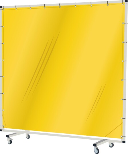 Industridraperier Björndraperiet 104002 Sveiseskjerm med hjul, 2 x 2 m, transparent Gul, Sveising