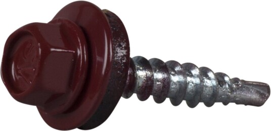 ESSVE 64933 Farmerskrue 4,8 x 28 mm, borspiss, 250-pakning Brunrød (RAL 3011), Innfesting